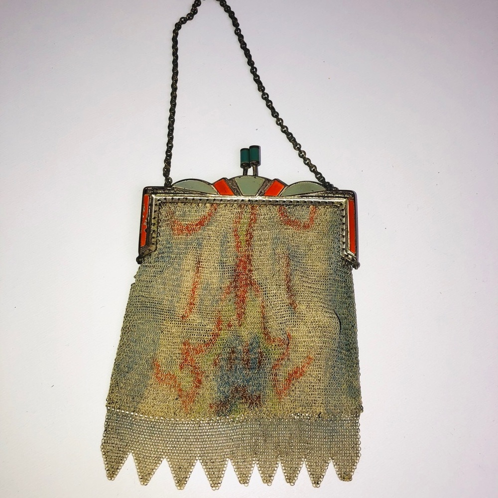 Art Deco antique metal mesh purse